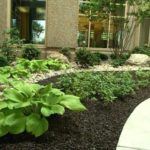 brown mulch on landscape