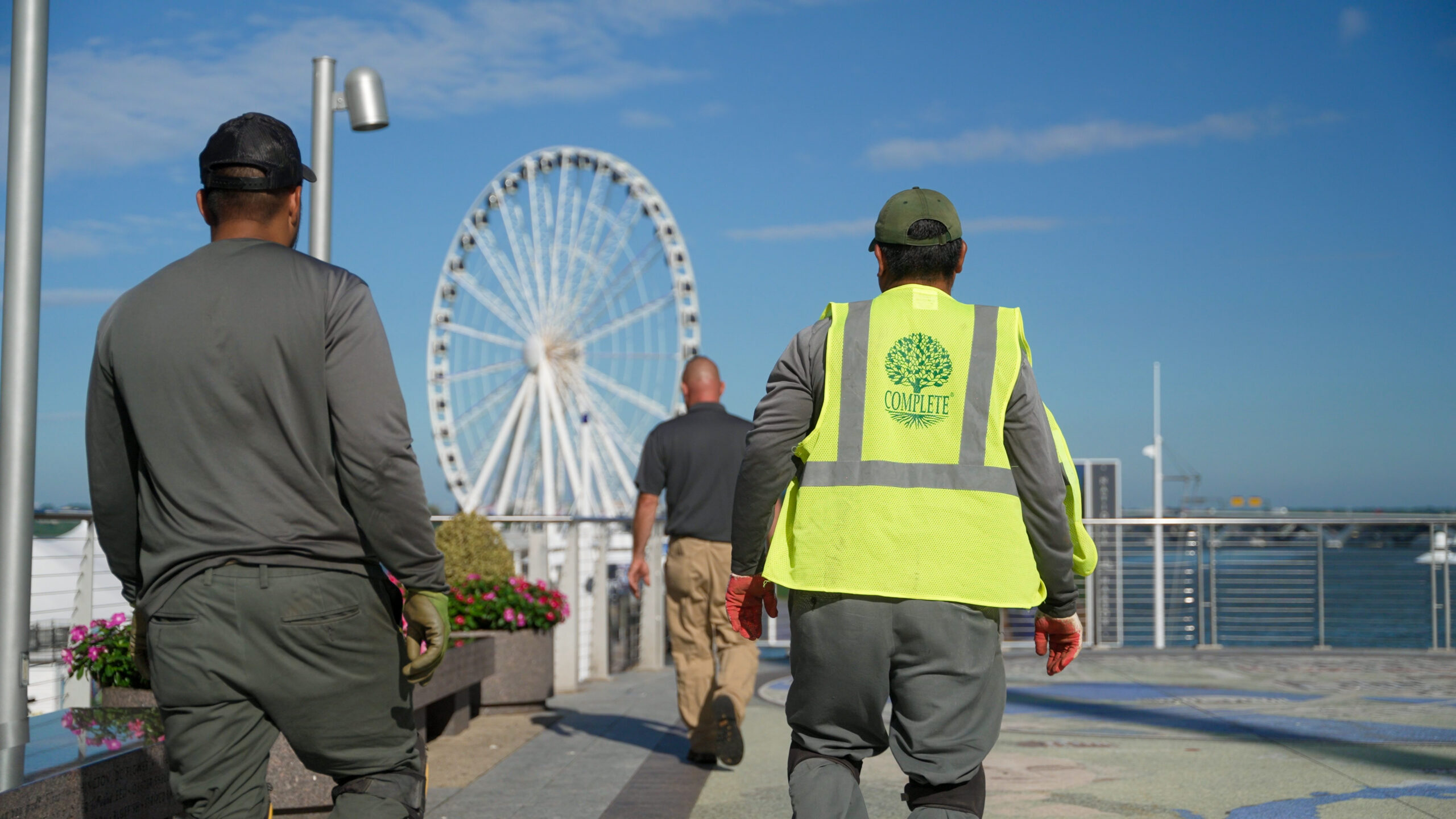 Providing maintenance services at National Harbor in Maryland.